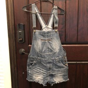 Jean overall shorts